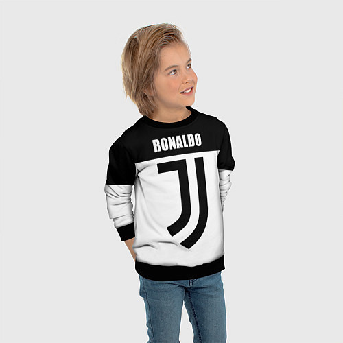 Детский свитшот Ronaldo Juve / 3D-Черный – фото 3