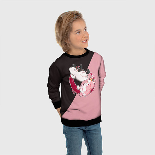 Детский свитшот MONOKUMA X MONOMI / 3D-Черный – фото 3