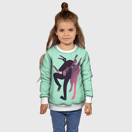 Детский свитшот Рок-зайчик / 3D-Белый – фото 4
