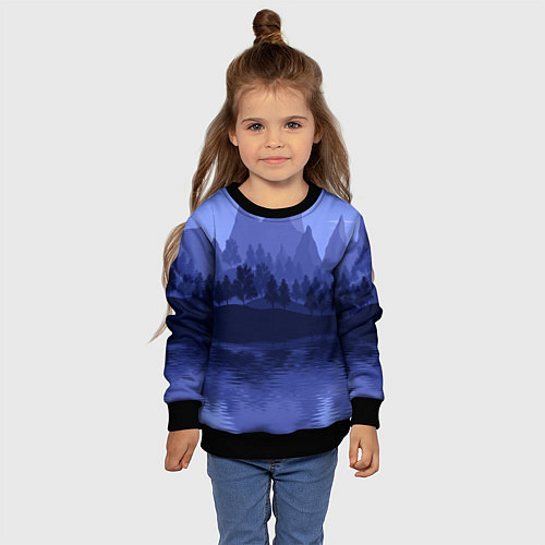 Детский свитшот Firewatch Mountains / 3D-Черный – фото 4