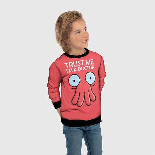 Детский свитшот Trust Me I'm a Doctor / 3D-Черный – фото 3