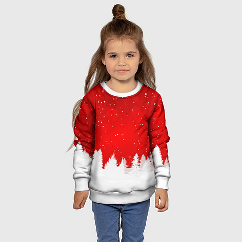 Детский свитшот Christmas pattern / 3D-Белый – фото 4