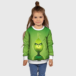 Свитшот детский Гринч, цвет: 3D-белый — фото 2