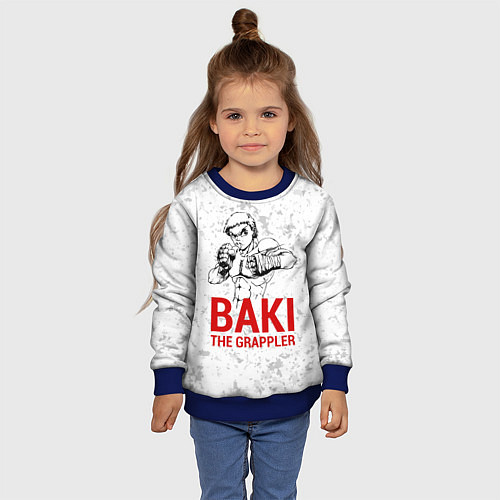 Детский свитшот Baki the Grappler / 3D-Синий – фото 4