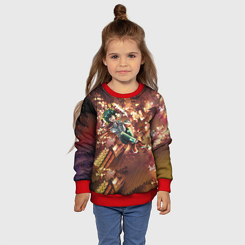 Детский свитшот Моя геройская академия / 3D-Красный – фото 4