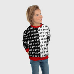 Свитшот детский Off-White: Black & White, цвет: 3D-красный — фото 2