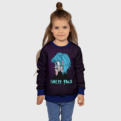 Детский свитшот Sally Face / 3D-Синий – фото 4