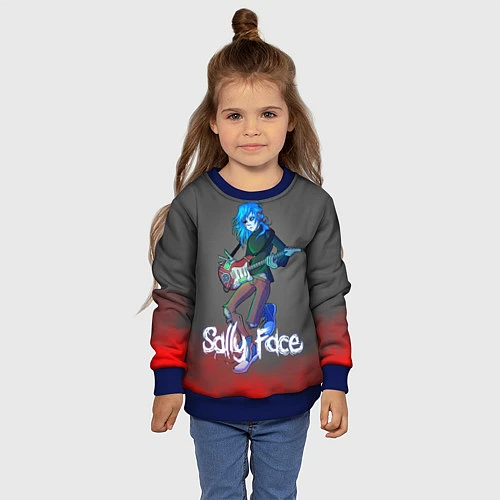 Детский свитшот Sally Face: Rock Star / 3D-Синий – фото 4