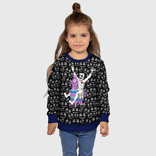 Детский свитшот Marshmello x Llama / 3D-Синий – фото 4
