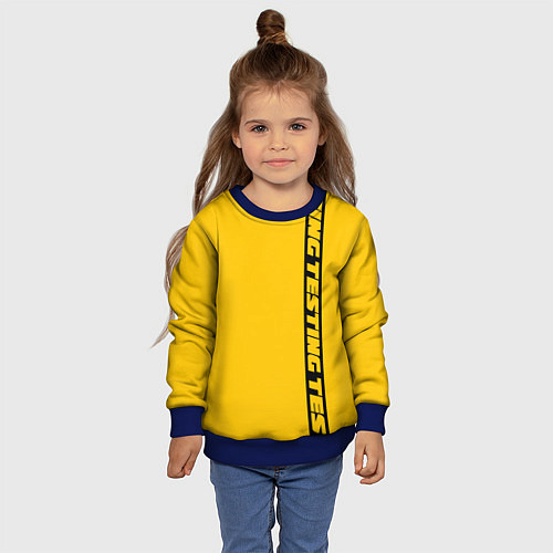 Детский свитшот ASAP Rocky: Yellow Testing / 3D-Синий – фото 4