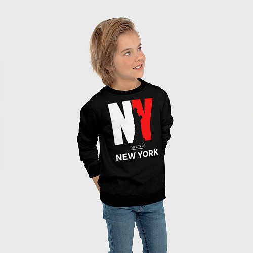 Детский свитшот New York City / 3D-Черный – фото 3