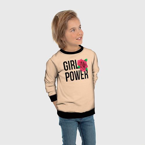 Детский свитшот Girl Power / 3D-Черный – фото 3