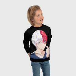 Свитшот детский Романтичный Шото Тодороки, цвет: 3D-черный — фото 2