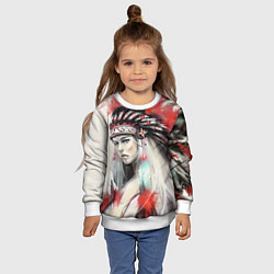 Свитшот детский Индейская девушка, цвет: 3D-белый — фото 2