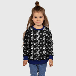 Свитшот детский Twitch: Black Pattern, цвет: 3D-синий — фото 2