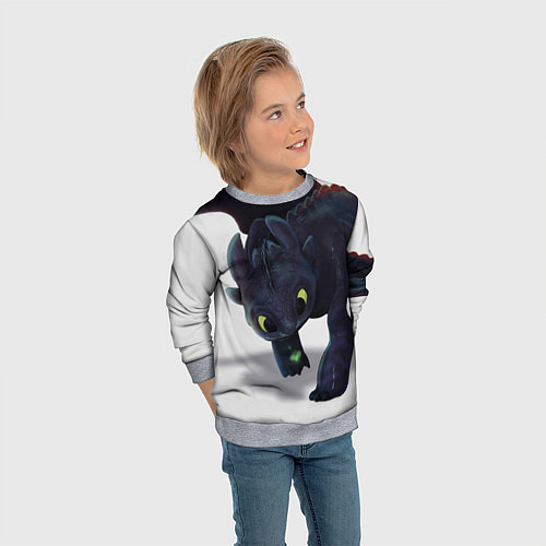 Детский свитшот Как приручить дракона / 3D-Меланж – фото 3