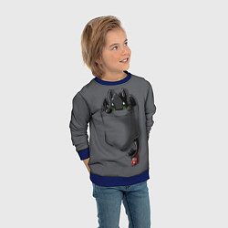 Свитшот детский Фурия в кармане, цвет: 3D-синий — фото 2