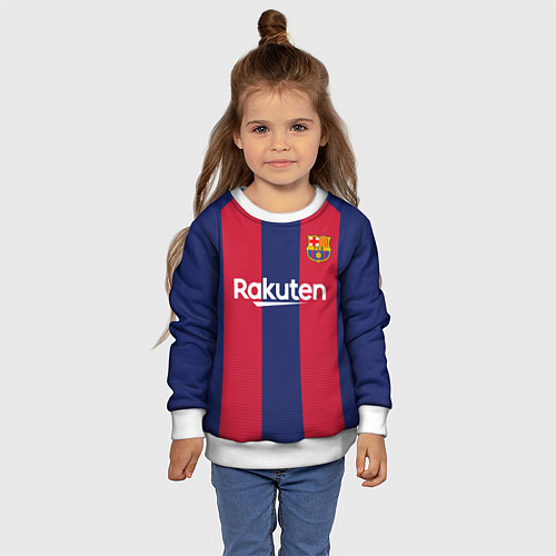 Детский свитшот Barcelona home v2 19-20 / 3D-Белый – фото 4