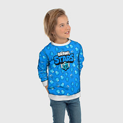 Свитшот детский Brawl Stars: Blue Team, цвет: 3D-белый — фото 2