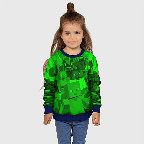 Детский свитшот Minecraft game characters / 3D-Синий – фото 4