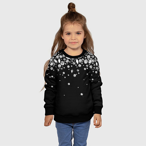 Детский свитшот Бриллиантовый дождь / 3D-Черный – фото 4
