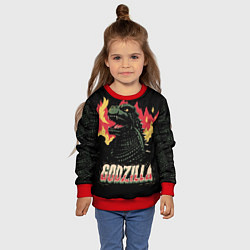 Свитшот детский Flame Godzilla, цвет: 3D-красный — фото 2