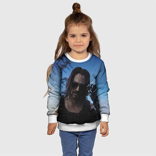 Детский свитшот Киану Ривз / 3D-Белый – фото 4