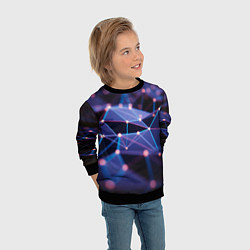 Свитшот детский Абстрактные линии и свечение, цвет: 3D-черный — фото 2