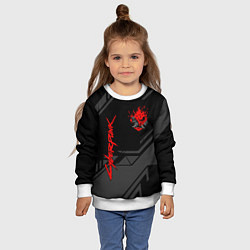 Свитшот детский Cyberpunk 2077: Grey Samurai, цвет: 3D-белый — фото 2