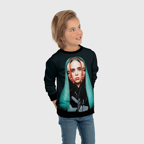 Детский свитшот BILLIE EILISH / 3D-Черный – фото 3