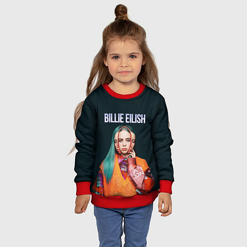 Детский свитшот BILLIE EILISH / 3D-Красный – фото 4