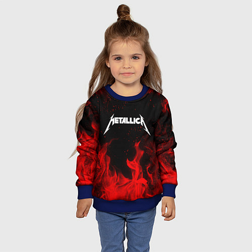 Детский свитшот METALLICA НА СПИНЕ / 3D-Синий – фото 4