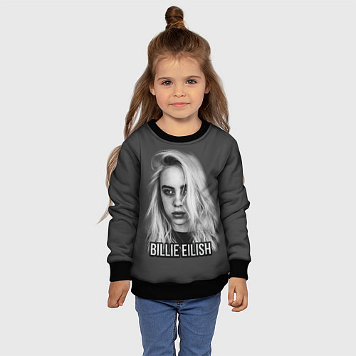 Детский свитшот BILLIE EILISH / 3D-Черный – фото 4