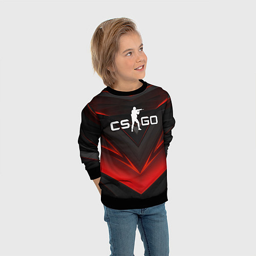 Детский свитшот CS GO logo / 3D-Черный – фото 3