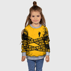Свитшот детский BILLIE EILISH: Yellow Tape, цвет: 3D-меланж — фото 2