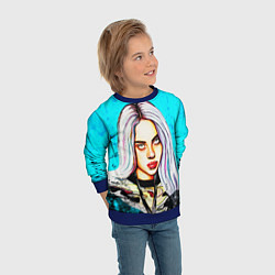 Свитшот детский BILLIE EILISH: Fan Art, цвет: 3D-синий — фото 2