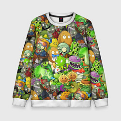 Свитшот детский PLANTS VS ZOMBIES, цвет: 3D-белый