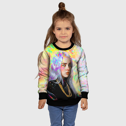 Детский свитшот Billie Eilish / 3D-Черный – фото 4