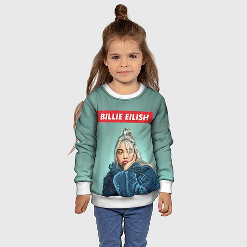 Детский свитшот Billie Eilish / 3D-Белый – фото 4