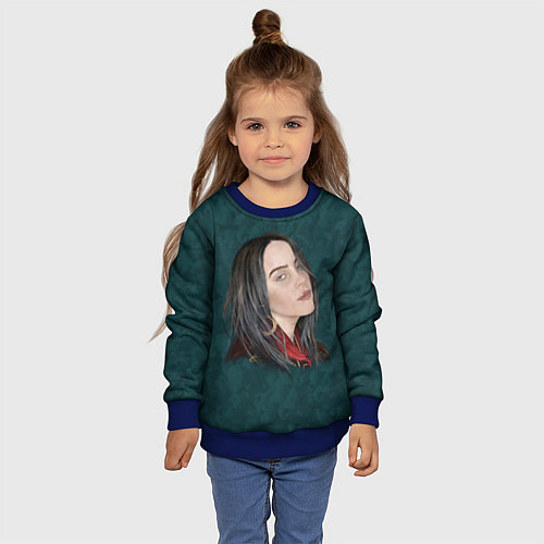 Детский свитшот Billie Eilish / 3D-Синий – фото 4