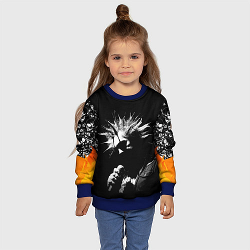 Детский свитшот Король и Шут Анархия спина / 3D-Синий – фото 4