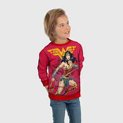 Свитшот детский Wonder Woman, цвет: 3D-красный — фото 2