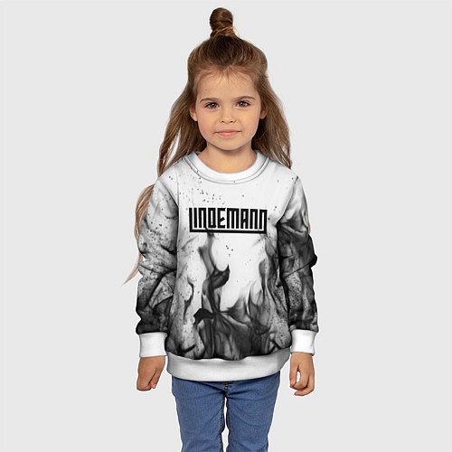 Детский свитшот LINDEMANN: Black Fire / 3D-Белый – фото 4