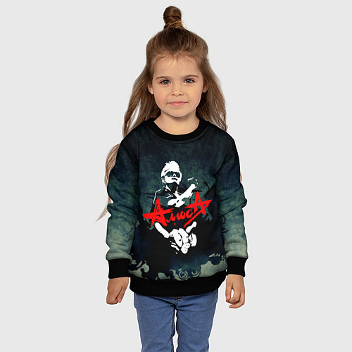 Детский свитшот Алиса / 3D-Черный – фото 4