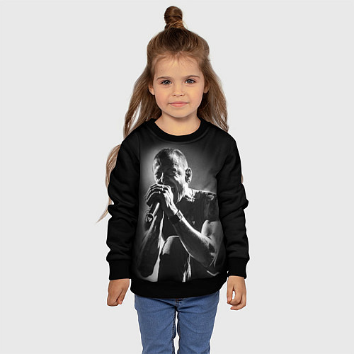 Детский свитшот Chester Bennington Linkin Park / 3D-Черный – фото 4