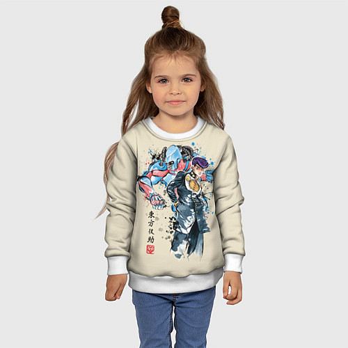 Детский свитшот Приключения ДжоДжо / 3D-Белый – фото 4