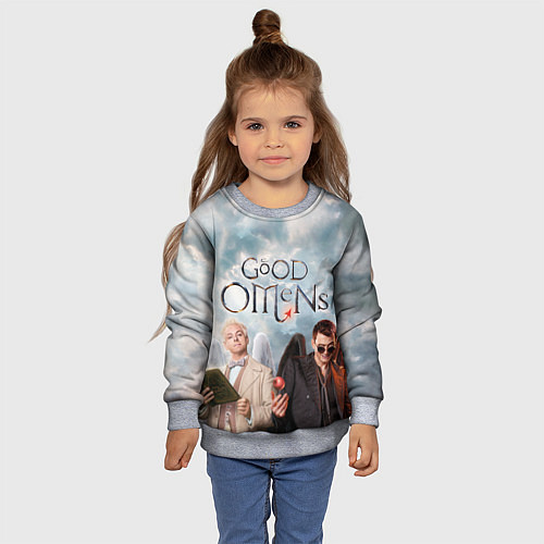 Детский свитшот Good Omens / 3D-Меланж – фото 4