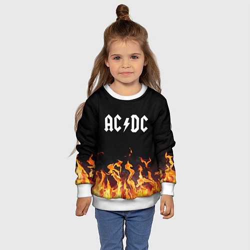 Детский свитшот AC DC / 3D-Белый – фото 4