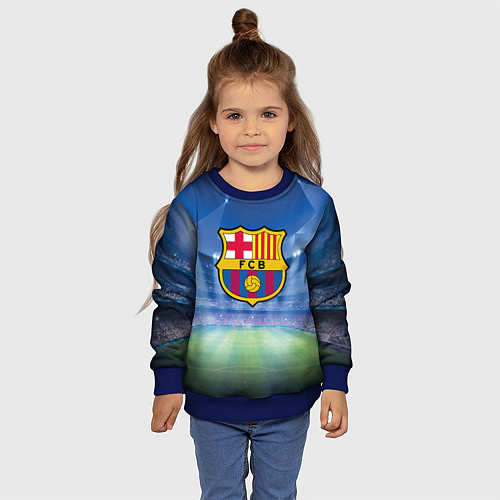 Детский свитшот FC Barcelona / 3D-Синий – фото 4