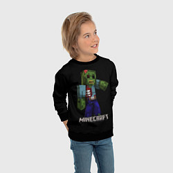 Свитшот детский MINECRAFT ЗОМБИ, цвет: 3D-черный — фото 2